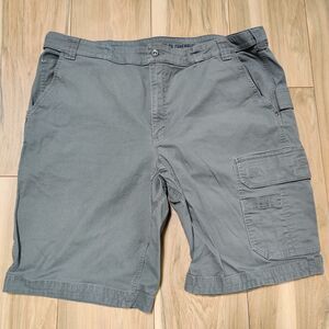 Duluth Trading Men’s Coolmax Cargo Shorts 46 x 12 Flex Firehose Grey Relaxed Fit